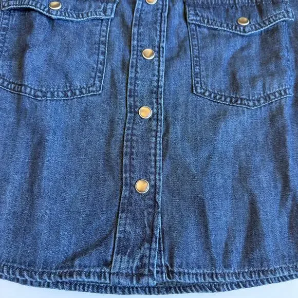 NEW Gap Kids Oversized Denim Western Shirt Medium 8 - Picture 7 of 11